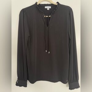 Calvin Klein Black Ruffle Blouse